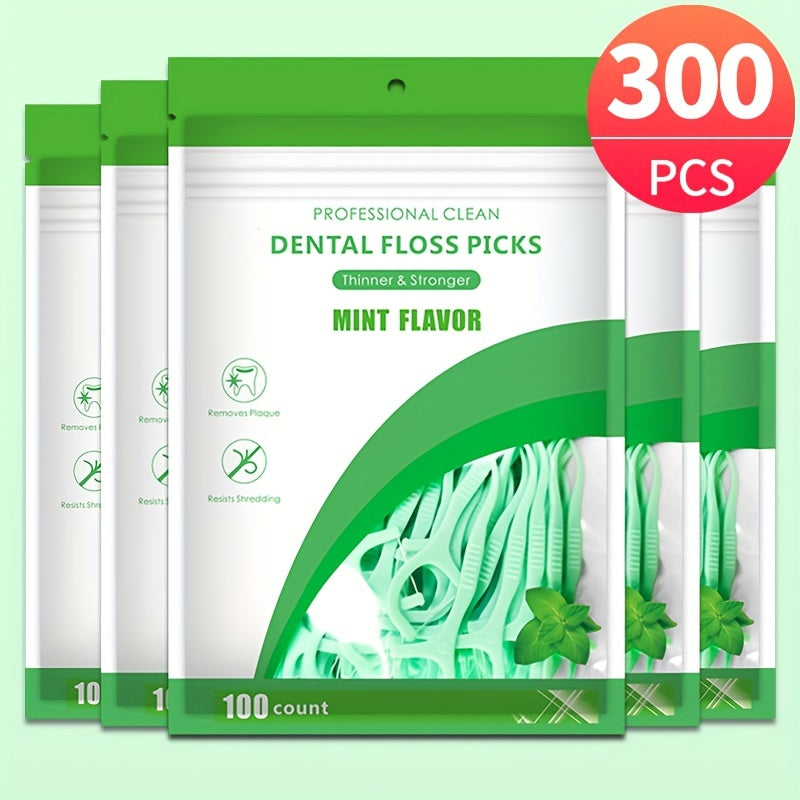 Disposable Mint Floss Picks 100/300/500 Pack, Deep Cleaning, Portable