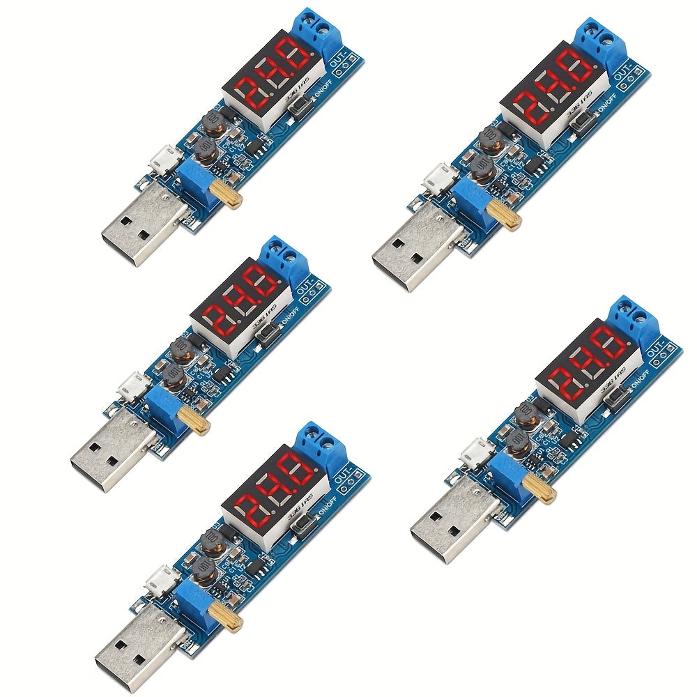 5-to'plam USB Buck Boost Converter 3.5V-12V dan 1V-24V gacha sozlanadigan quvvat manbai