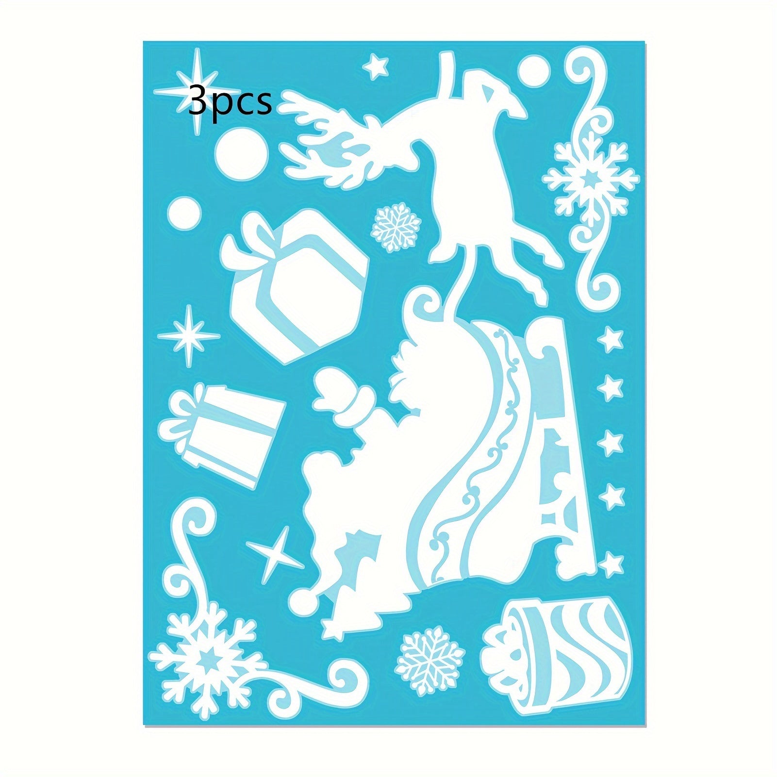 Festive Christmas Window Stickers Snowflakes Reusable Glow-in-Dark Decor