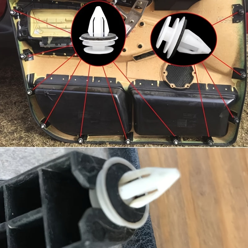 50/100 Pcs Car Door Panel Clips Black White ABS Resin Fasteners Rivets Bumper Clips