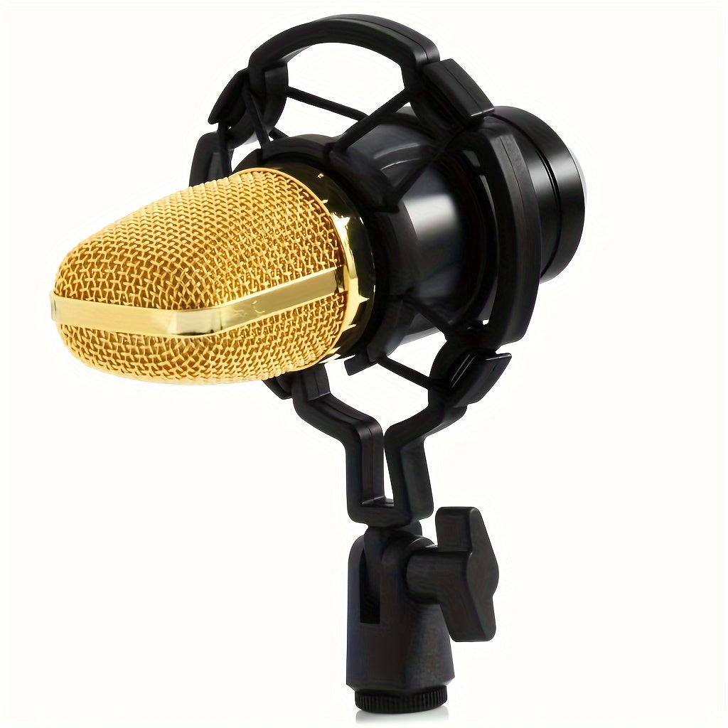 Black Condenser Microphone for Gaming Singing Karaoke Streaming with Volume Control