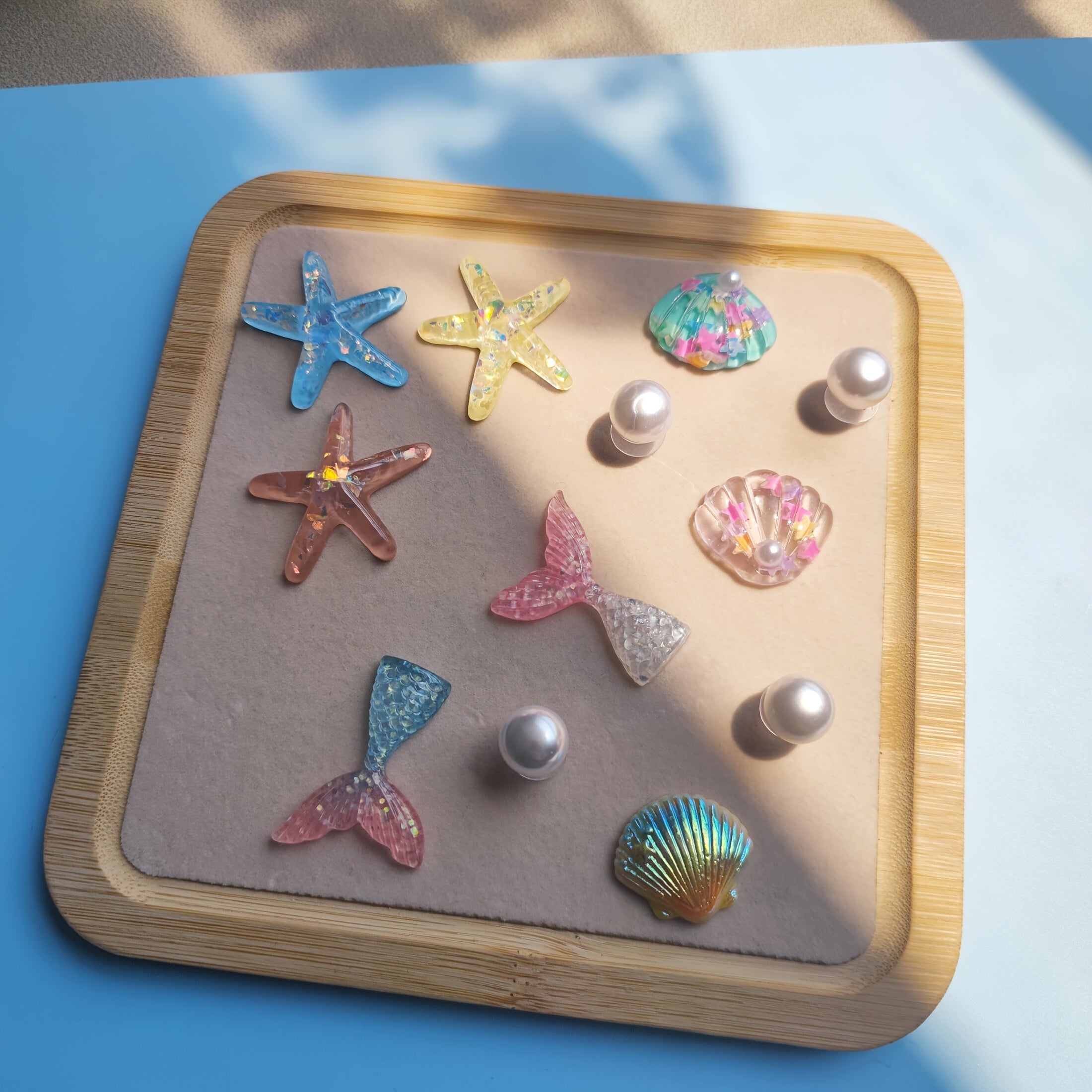 12 Pieces Marine Life Starfish Shell Imitation Mermaid Tail Sandal Decorations