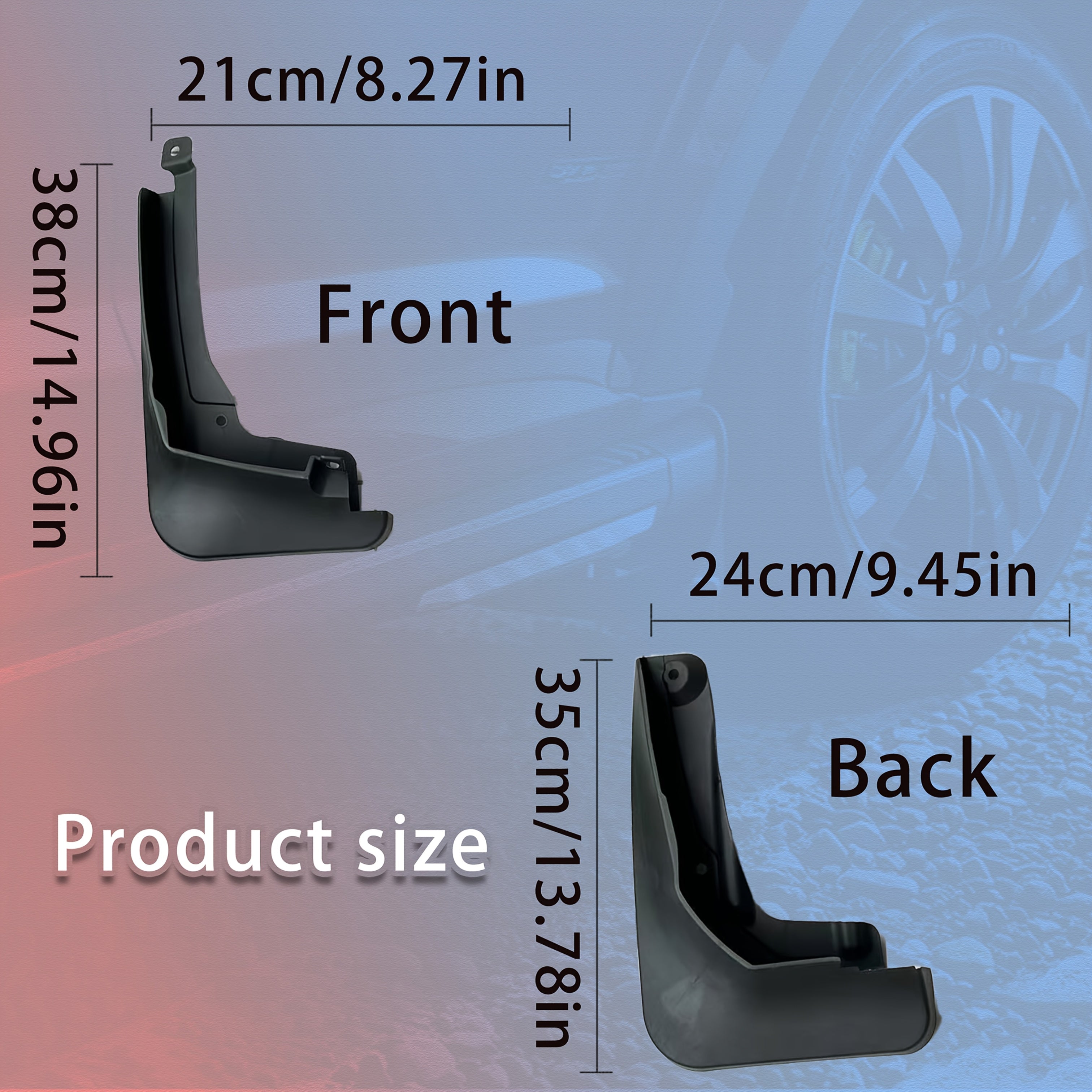 4pcs Durable Plastic Mud Flaps for Cars, Scratch-Resistant Wheel Protection