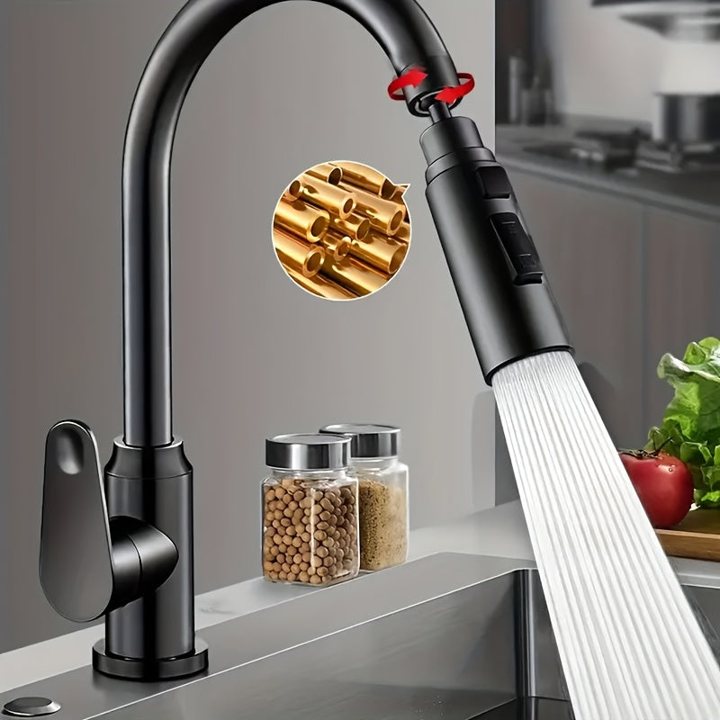 Faucet Extender with Rotating Spout and Universal Connector for Splash Prevention