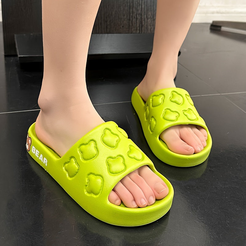 Женские мультяшные тапочки с утолщением для дома и улицы, slip-on, шлепанцы