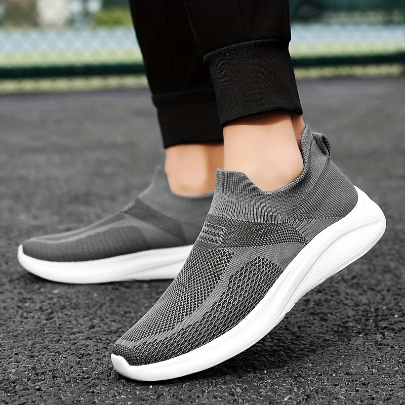 Men's Slip-On Sock Shoes Breathable Knit Casual Sneakers for Outdoor Activities