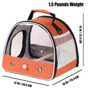 Small Linen Bird Travel Carrier Cage for Budgies Parakeets and Small Parrots Orange