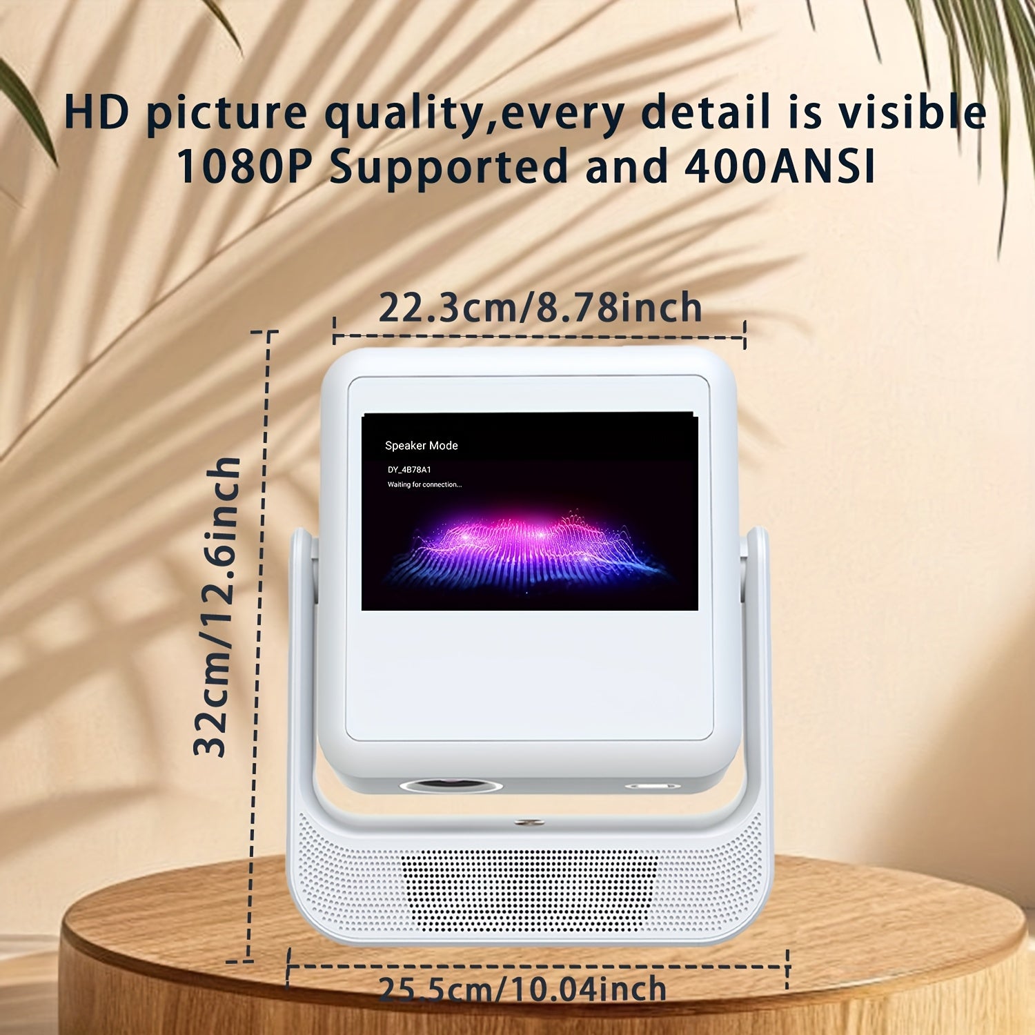 Full HD Portable Smart Projector with Touch Screen 4K Support for Home Use