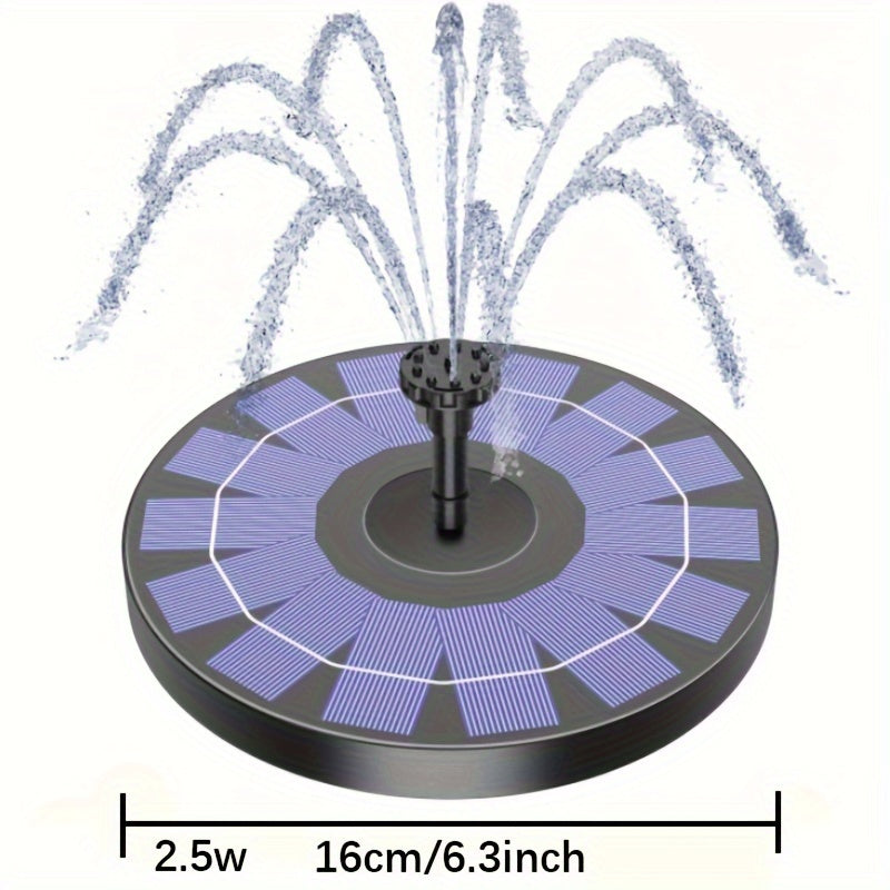 Quyosh energiyasi bilan ishlaydigan suv fontani bog'lar, hovuzlar, basseynlar va ochiq joylar uchun 6 ta nozzle bilan.