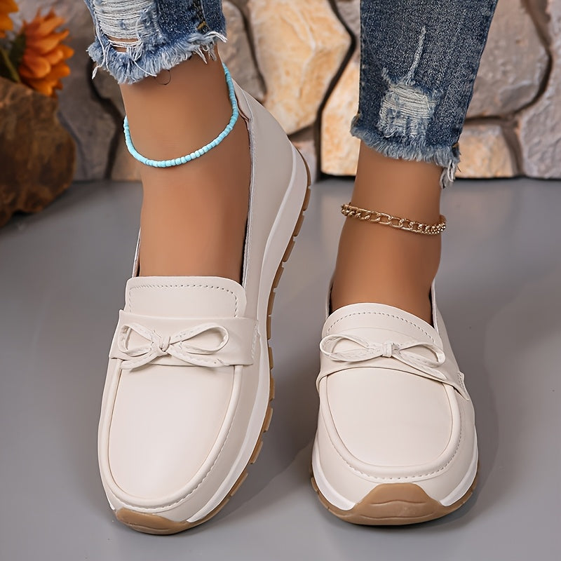 Women Slip-On Loafers Casual Shoes Non-Slip TPR Sole All-Season Black Pink Navy Blue White