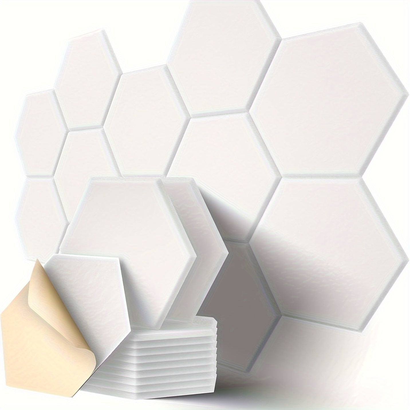 Paneles acústicos autoadhesivos de diseño hexagonal 30.48cm x 25.4cm baldosas absorbentes de ruido