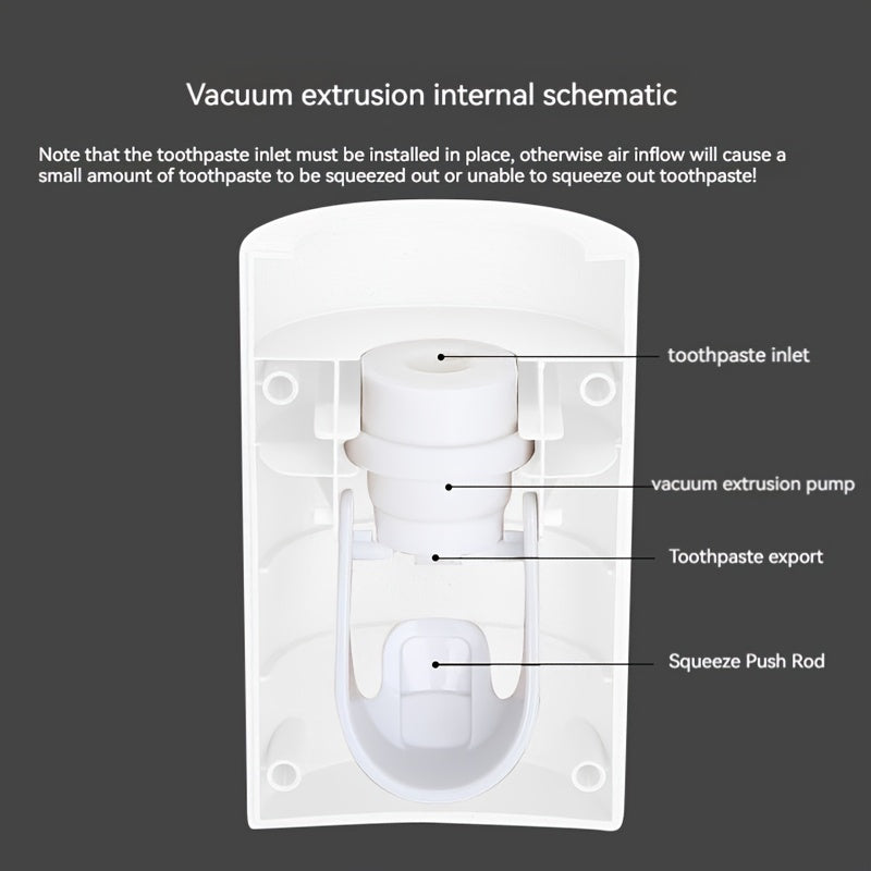 Hammomda o'z-o'zidan yopishadigan tish pastasi dozatori oq, oson olib tashlash va yuvish uchun
