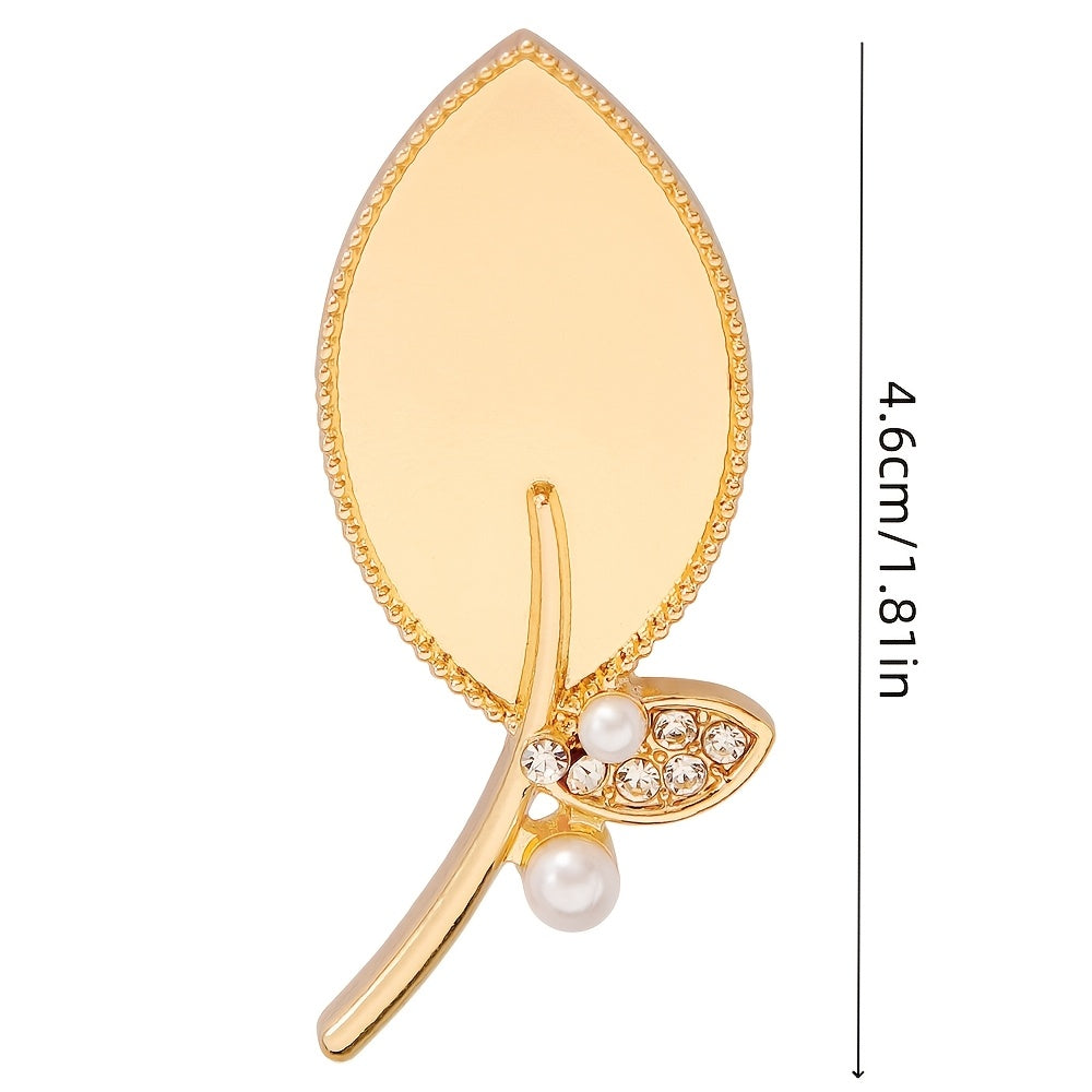 Elegant Alloy Leaf Brooch with Enamel Filigree Classic Fashion Accessory