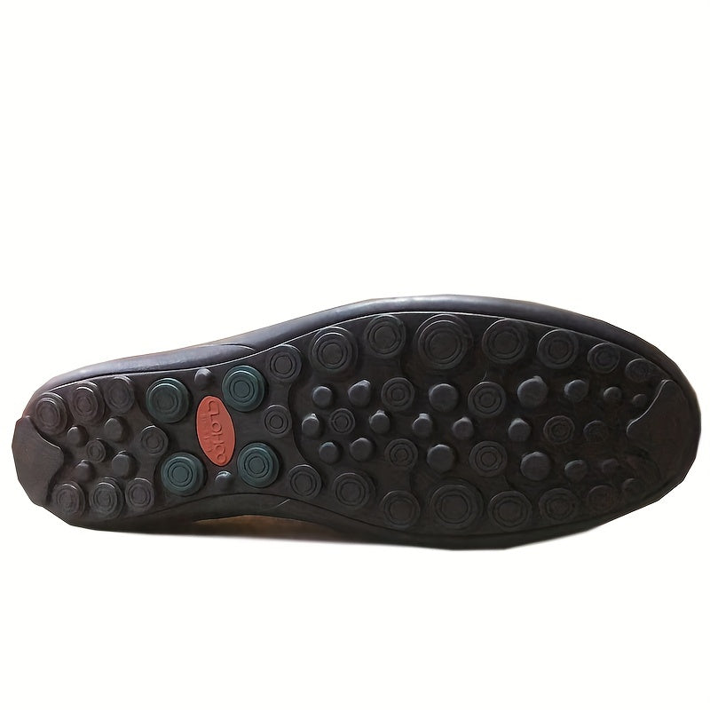 Men's Leather Loafer Shoes Casual Slip-On Round Toe for Spring Summer Fall Winter