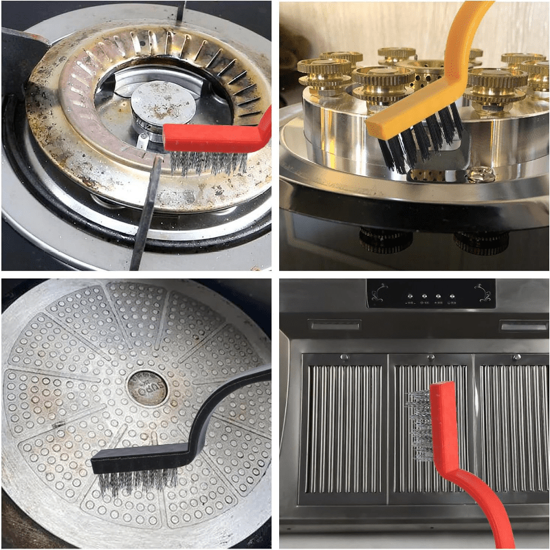 Set of 8 Multi-Purpose Gap Cleaning Brushes Hard Bristles for Grout, Kitchen, Bathroom