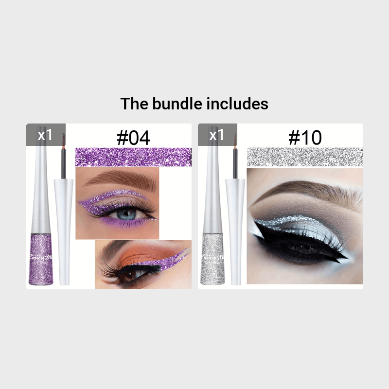 Women Glitter Liquid Eyeliner Stick 16 Colors Waterproof Long Wear