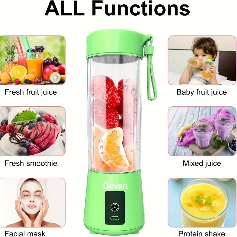 Portable Blender with Dual Cups USB Rechargeable 2000mAh for Smoothies and Juices