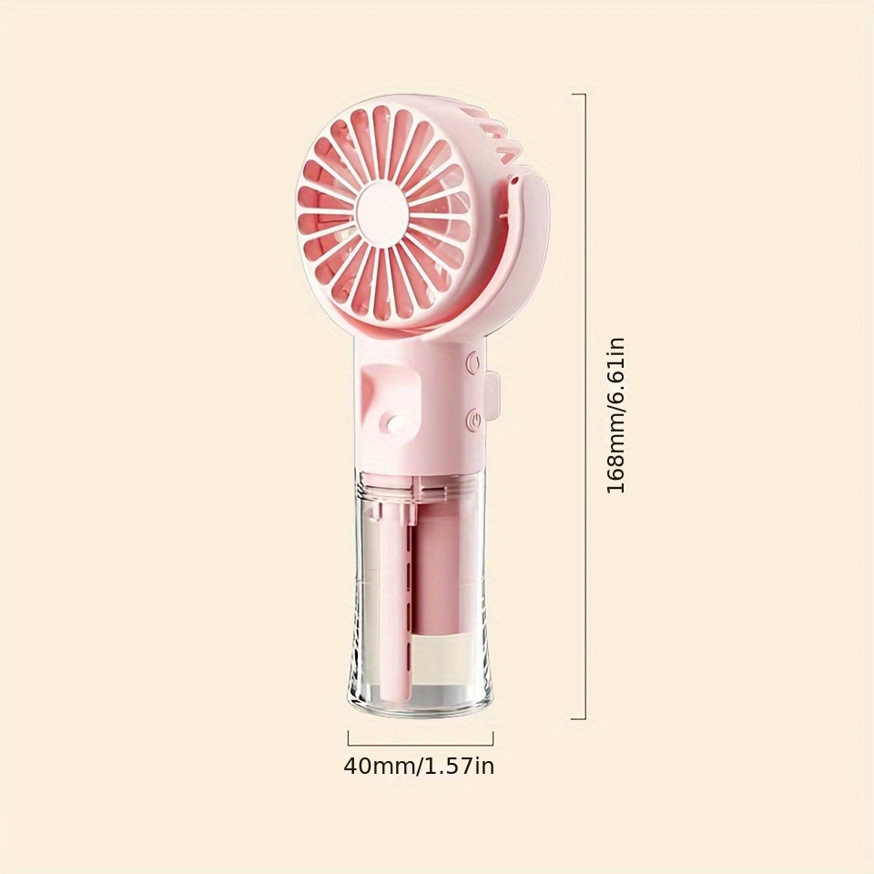 Rechargeable Handheld Spray Fan and Facial Steamer for Travel and Outdoor Use