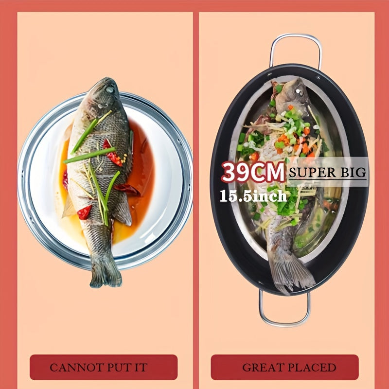 Ko'p maqsadli Katta Steam Poti - Dengiz mahsulotlari, baliq va boshqalar uchun ideal - Gaz va induksion pechlar, gril va uy oshxonalarida ishlaydi