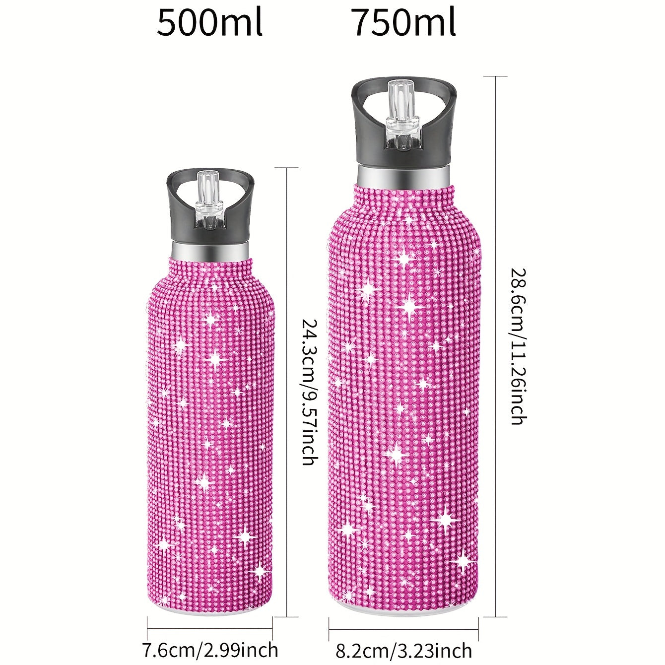Insulated Stainless Steel Water Bottle 17oz 25oz Portable Sports Drink Bottle