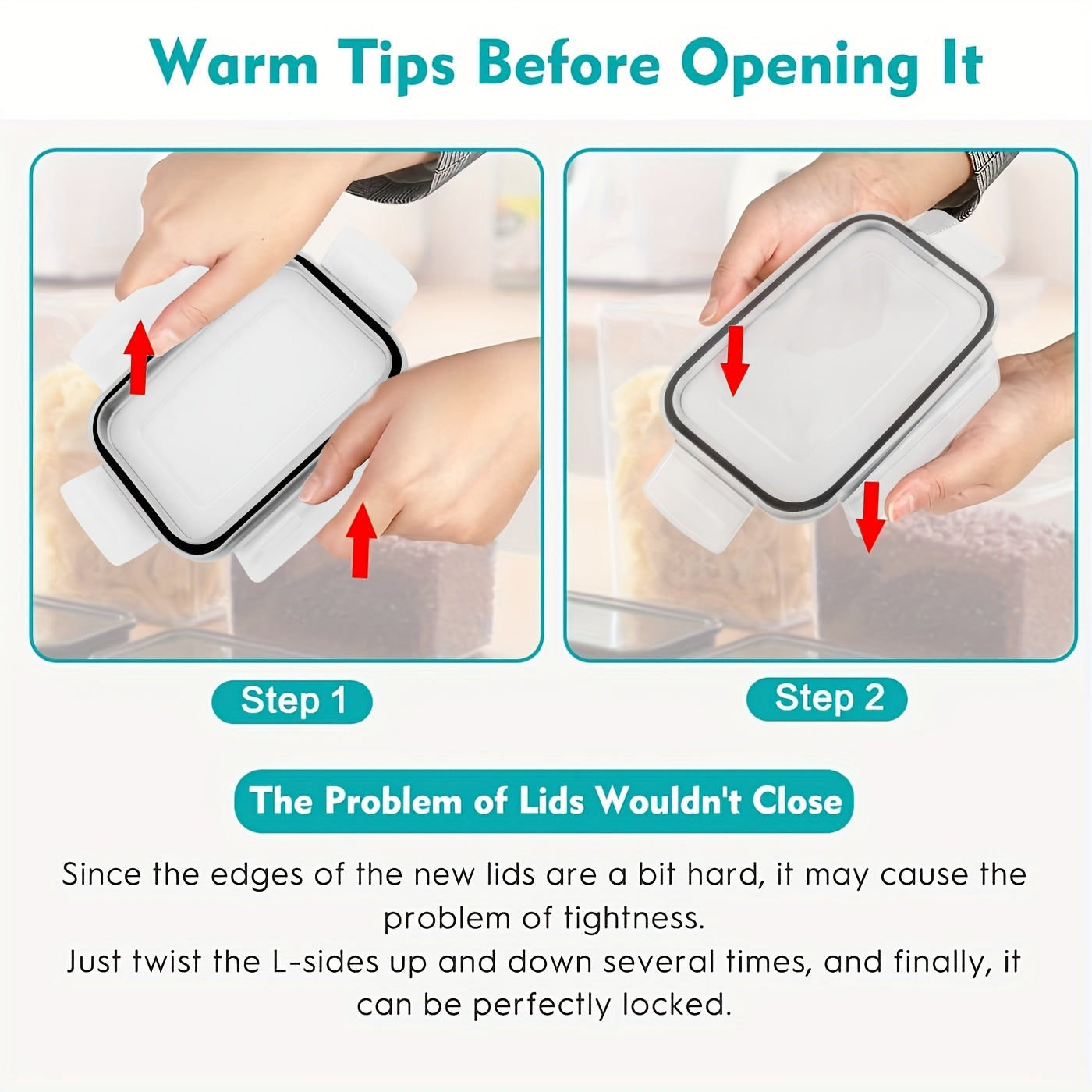 Food Storage Containers with Lids, Airtight, Freezer Safe, 96oz, 30cm x 15cm