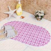 Kids Waterproof Shower Mat with Suction Cups Pink and Blue Non-Slip Bathroom Rug
