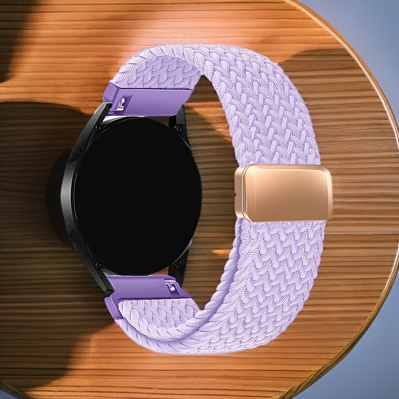 Polyamide Elastic Woven Smartwatch Band with Magnetic Clasp 18mm 20mm 22mm Compatible with Samsung Huawei Xiaomi