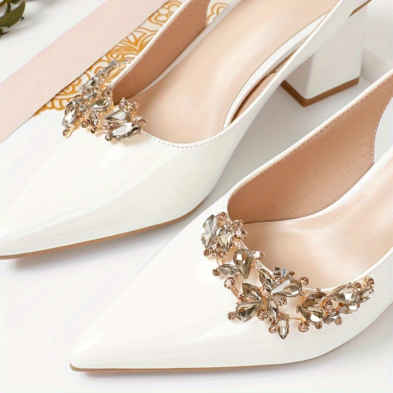 Women's Elegant Princess-Style Detachable Shoe Clips Rhinestones Accessories