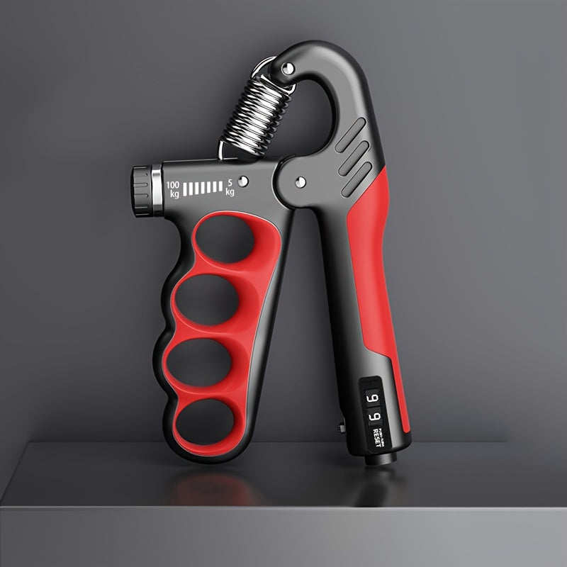 Adjustable Resistance Grip Strength Trainer for Hand Exercise and Flexibility Red Grey