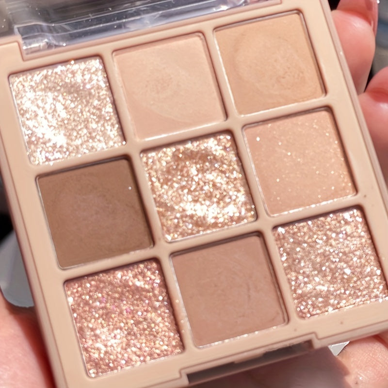 Женская матовая палетка теней с глиттером, мультицвет, коричневый, нюд