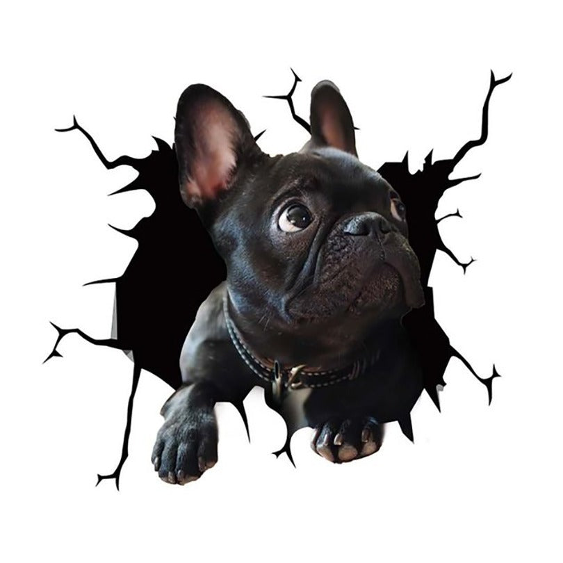 Avtomobil oynasi uchun stiker vinil dekor 3D fransuz buldogi chaqaloq decal