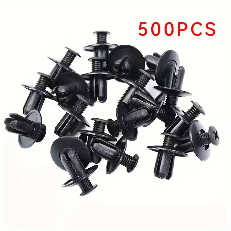 50/100/500 Pcs Black Plastic Rivets Fasteners 8mm Auto Body Trim Repair