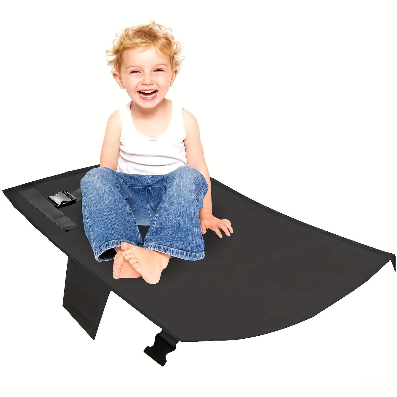 Seat Cushion for Young Travelers Airplane Footrest Polyester Gray Black