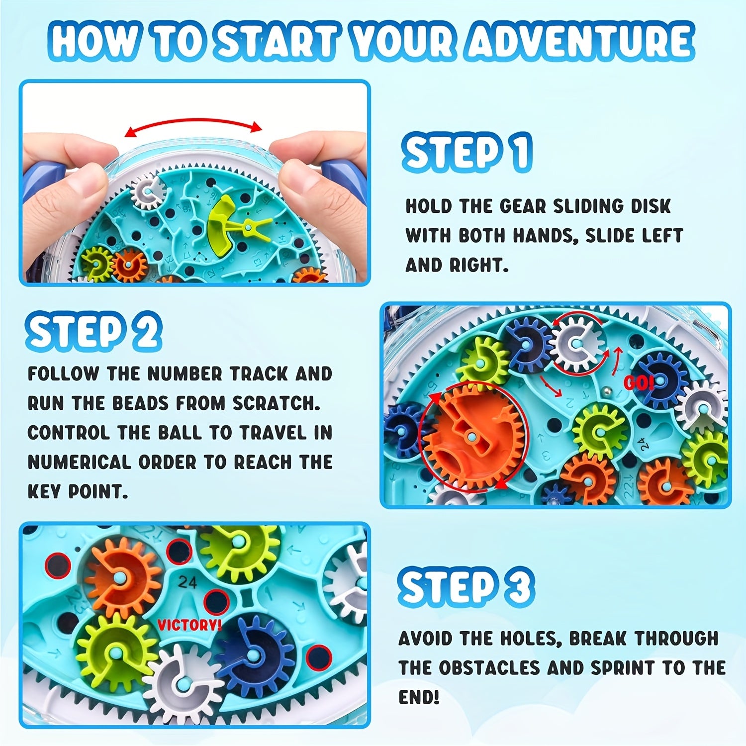 Colorful 3D Gear Maze Puzzle for Kids Educational Toy with Multiple Gears and Traps