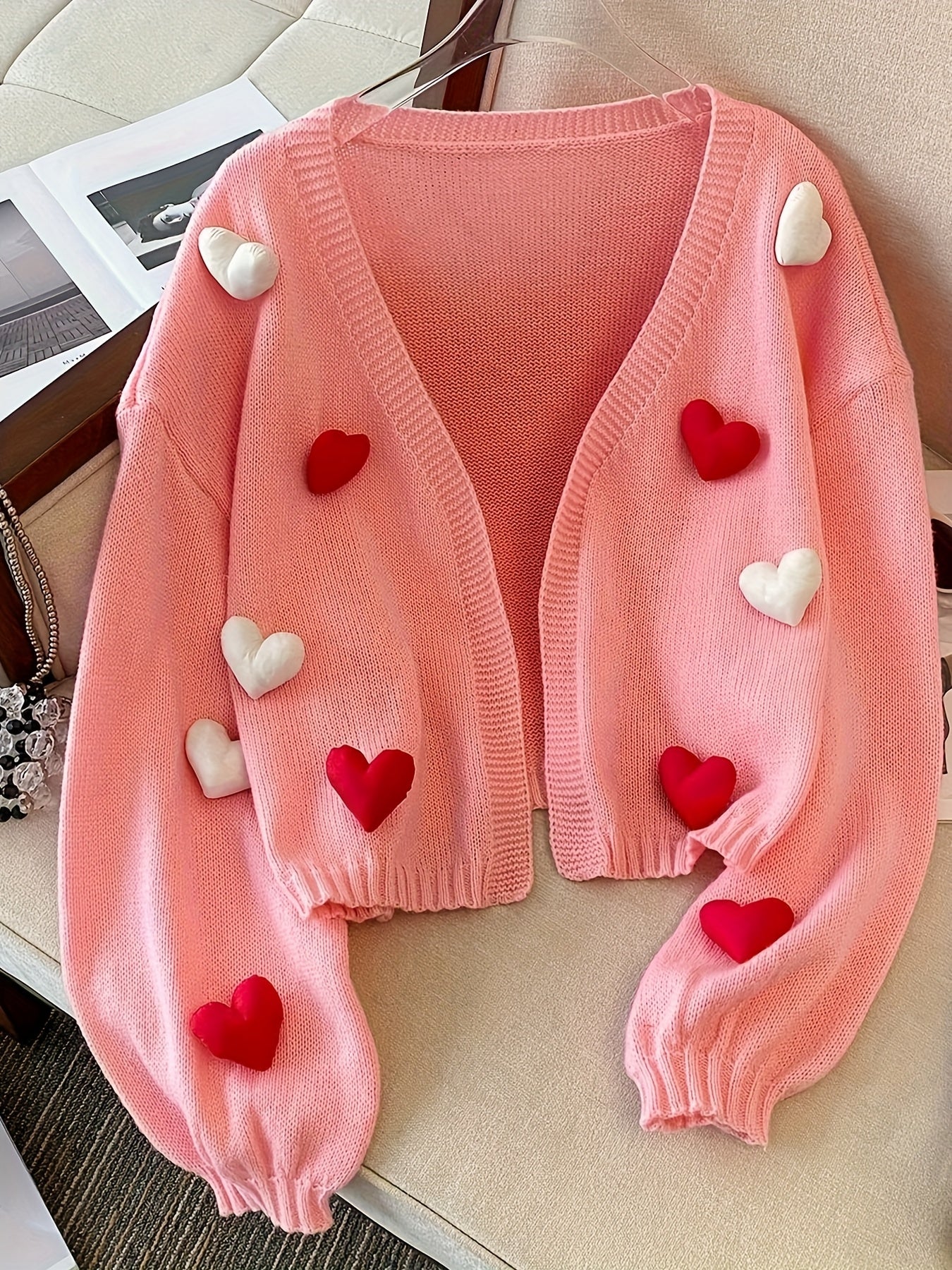 Women's Plus Size V-Neck Cardigan Long Sleeve Knit Sweater Fall Winter Warmth