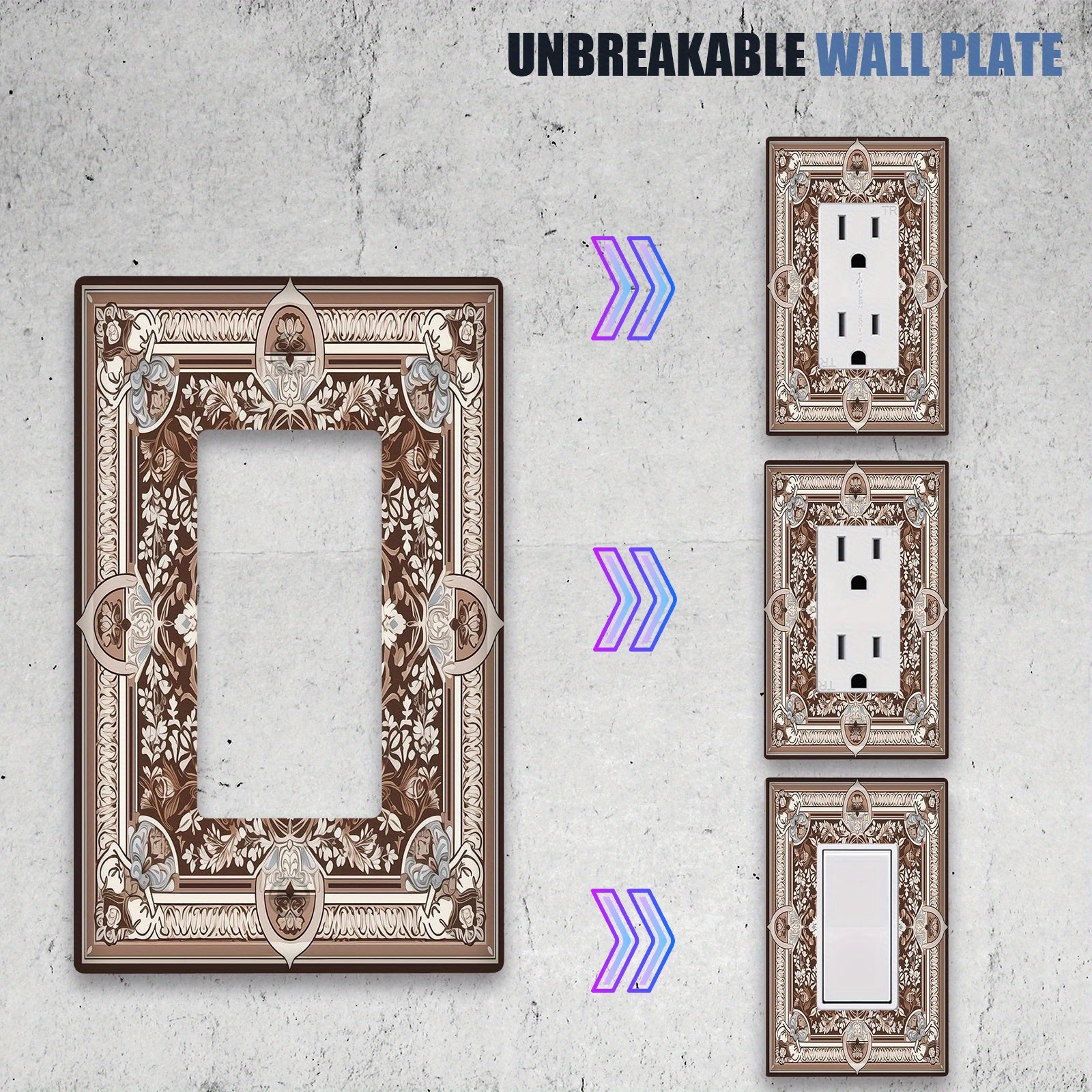 Decorative Floral Abstract Light Switch Cover for Easy Home Decor Installation