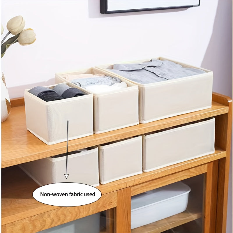 Set of 6 Fabric Drawer Organizers for Clothes and Socks with Animal Prints