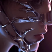 Golden Masks with Punk Style, Fluid Design, Adjustable Face Covering, Decorative Accents