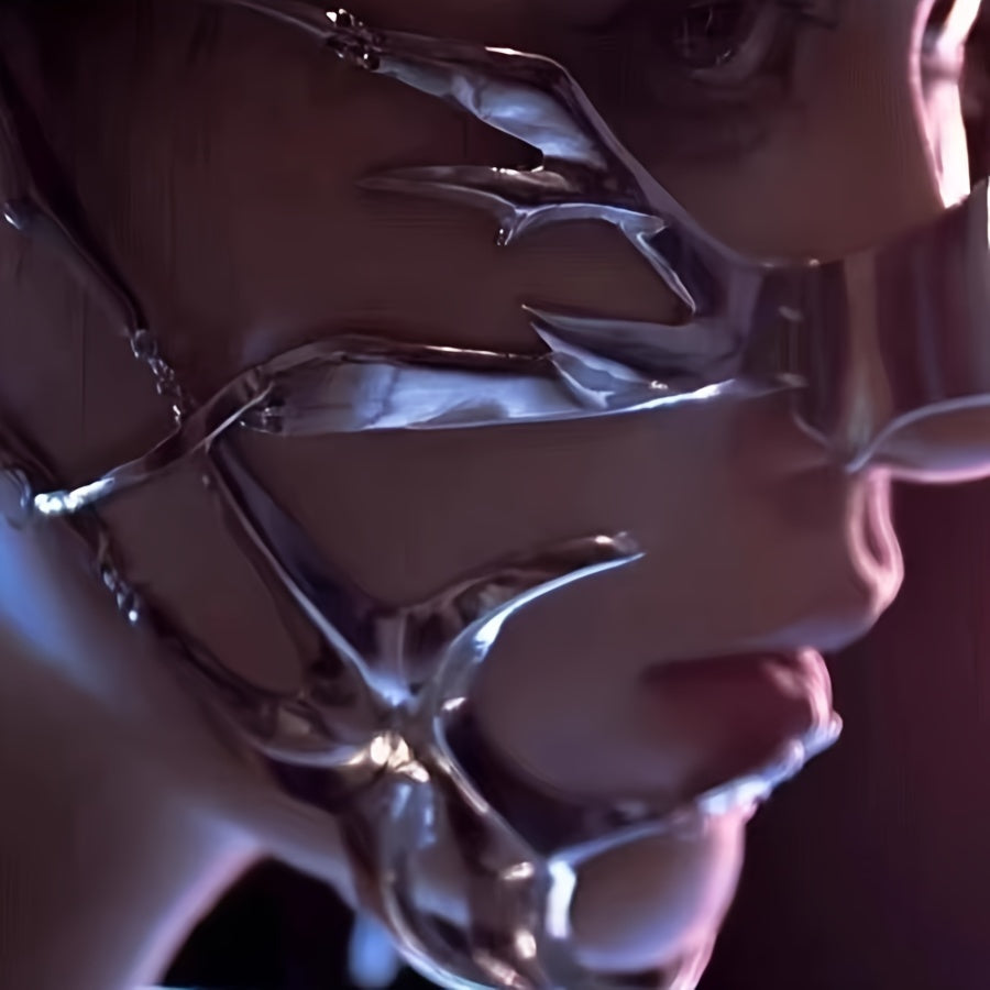 Golden Masks with Punk Style, Fluid Design, Adjustable Face Covering, Decorative Accents