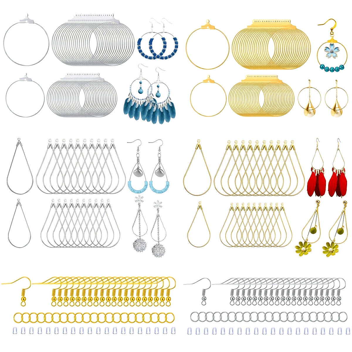 Jewelry Making Kit with 380 Earring Components Bead Hoop Hooks and Supplies