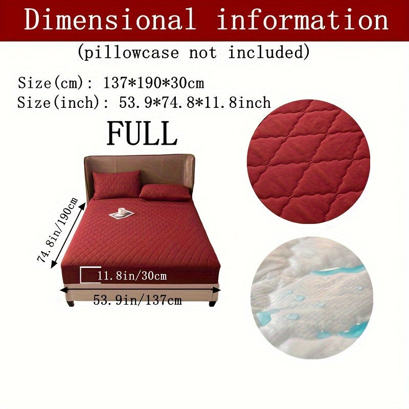 Waterproof Fitted Sheet with Geometric Embossed Pattern Deep Pocket Bed Sheet for Bedroom and Guest Room