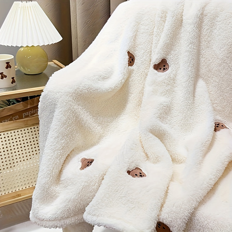 Мягкое плюшевое одеяло для новорожденных и малышей, уютное вышитое покрывало