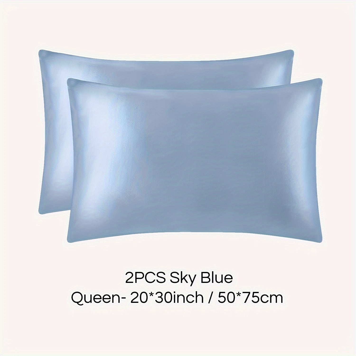 Set of 2 Mulberry Silk Pillowcases Hypoallergenic Satin Weave Solid Color Invisible Zipper Machine Washable Skin Hair Care