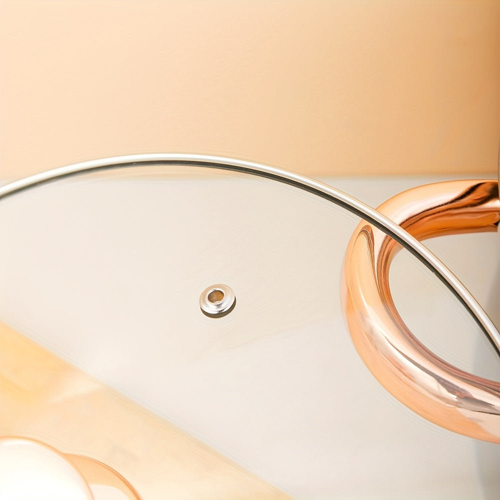 Olla de sopa de acero inoxidable de 5 capas con doble asa, compatible con inducción, acabado antiadherente