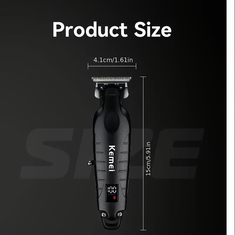 Cordless Hair Clipper Professional Zero Gap Engraving Trimmer Rechargeable Lithium Battery
