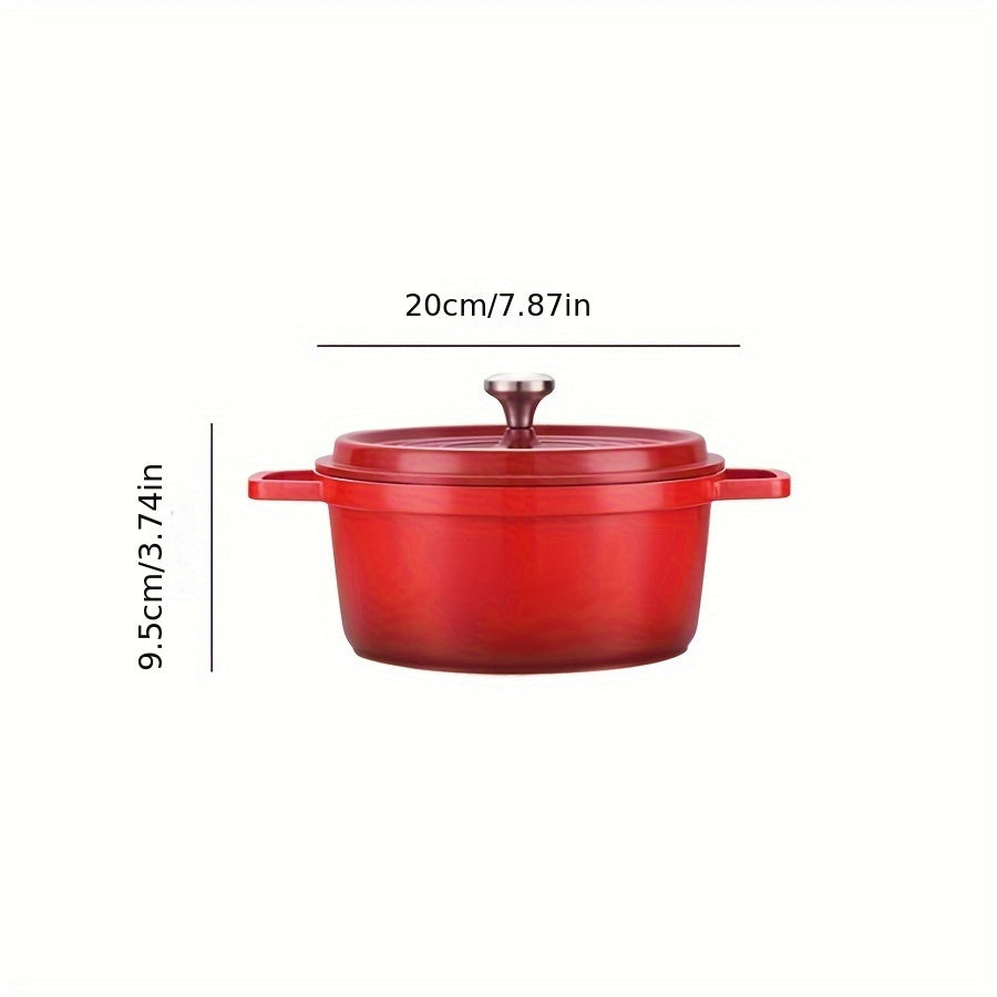 Enamel Pot with Lid, Multi-Purpose Soup and Stewing Cookware, Suitable for All Stovetops