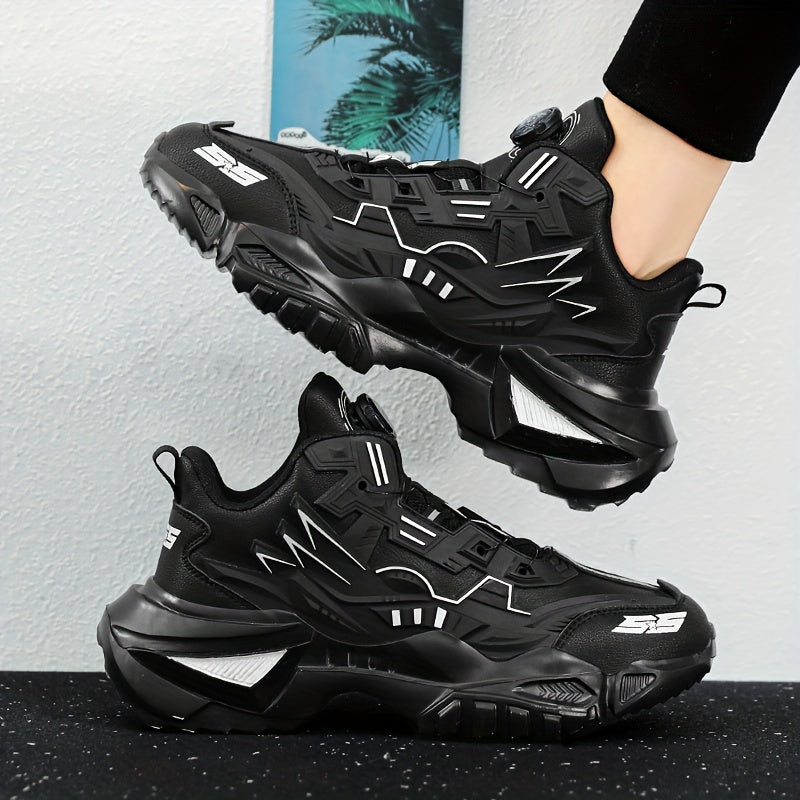 Men's Casual Sneakers with Round Toe Lace-Up Low Top Faux Material for Spring Fall