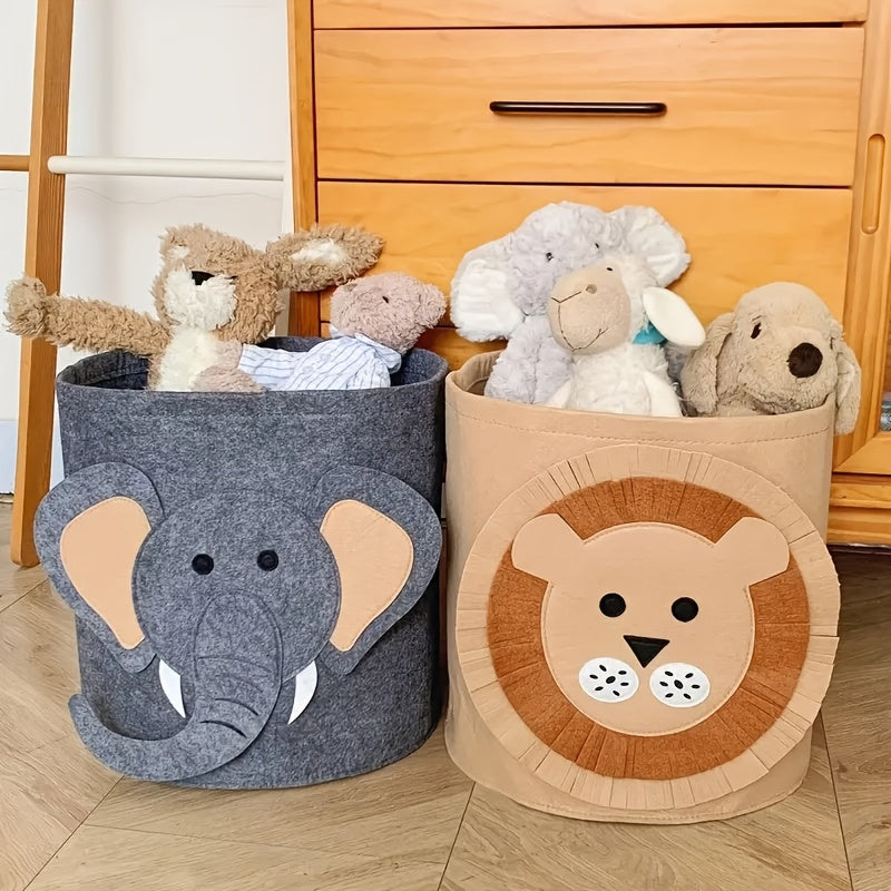 Fabric Storage Baskets with Animal Designs, Rectangular Organizers for Toys, Snacks, Clothes, Home and Office Use