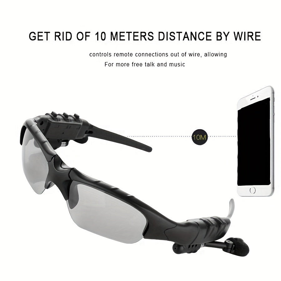 Wireless Smart Driving Glasses with Stereo Headphones Microphone for Music Calls and Navigation