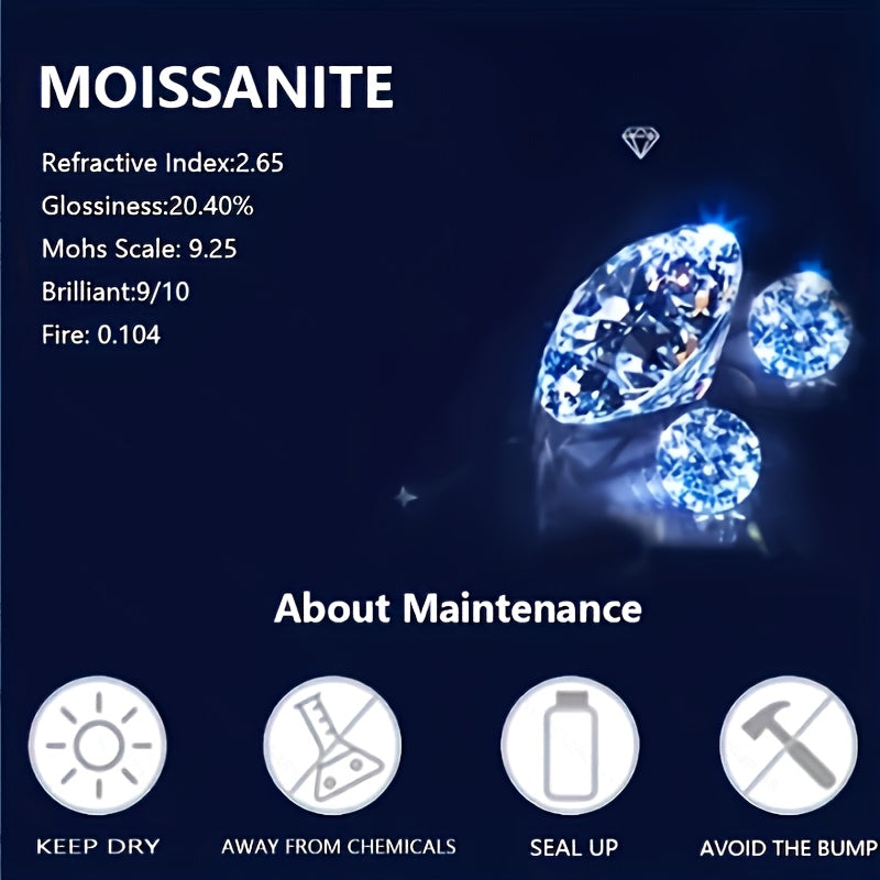 Silver Tennis Bracelet with 0.1 Carat D-Grade White Moissanite December Birthstone Platinum Plated